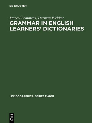 cover image of Grammar in English learners' dictionaries